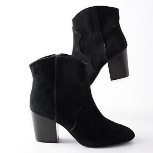 Zara Shoes - Zara Womens Black Leather Cowboy Ankle Boots Sz 10